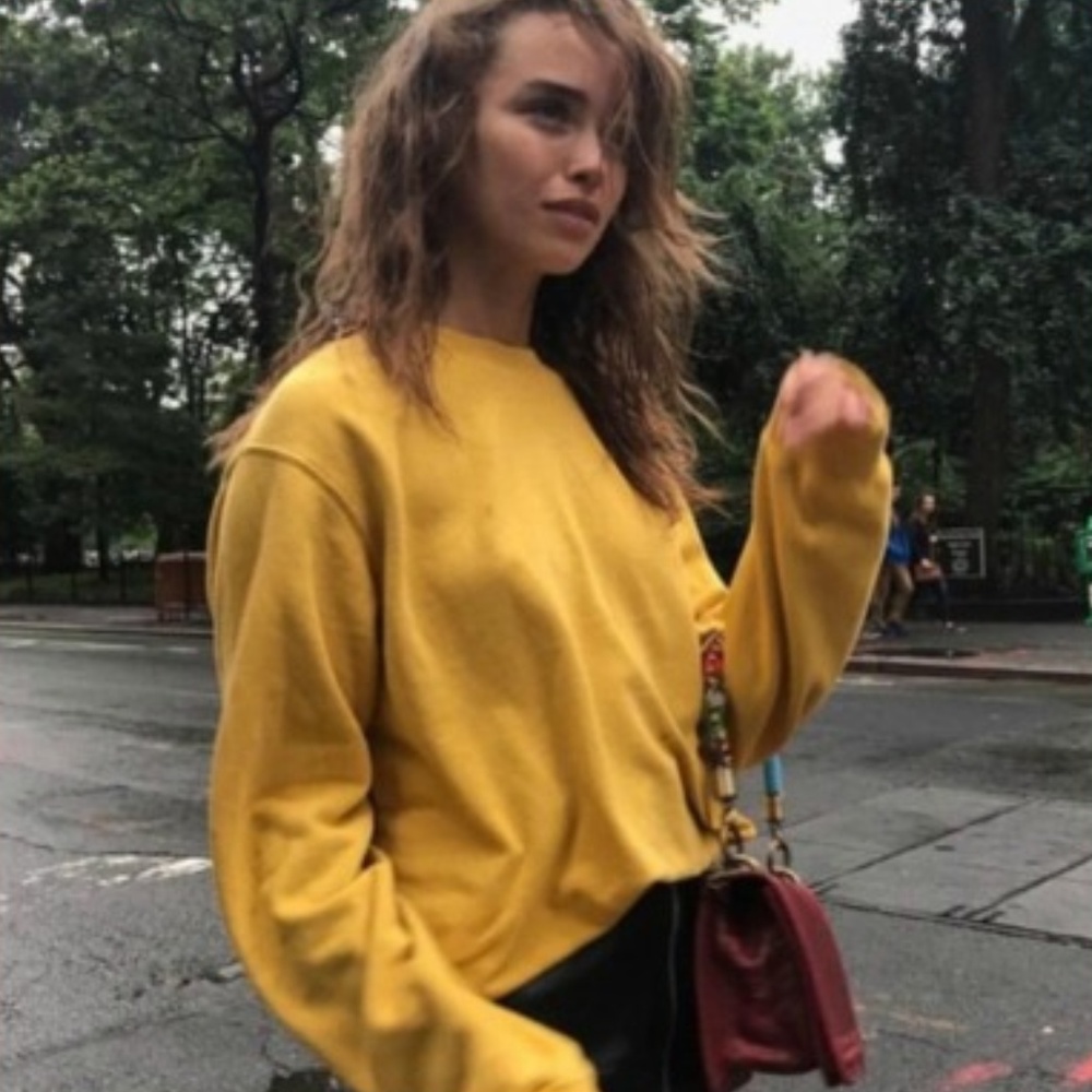Brandy Melville Mustard Yellow Gold erica Sweatshi